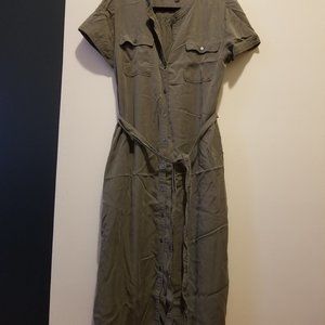 LOFT Short Sleeved Utility Shirtdress with Tie Belt